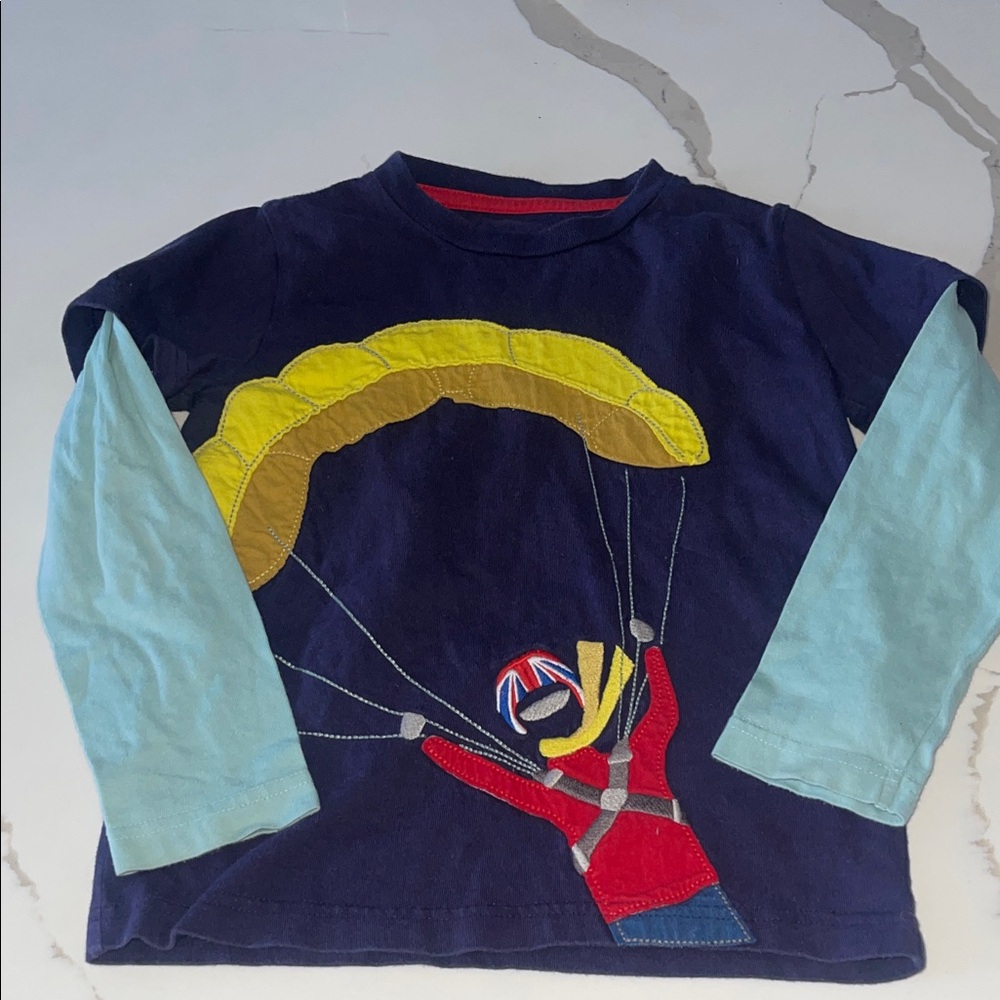 Mini Boden Parachute Adventure Long Sleeve Tee size 4-5